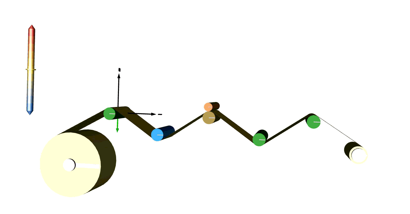 Nip drum orbiting its bearing axis over the aligned idler