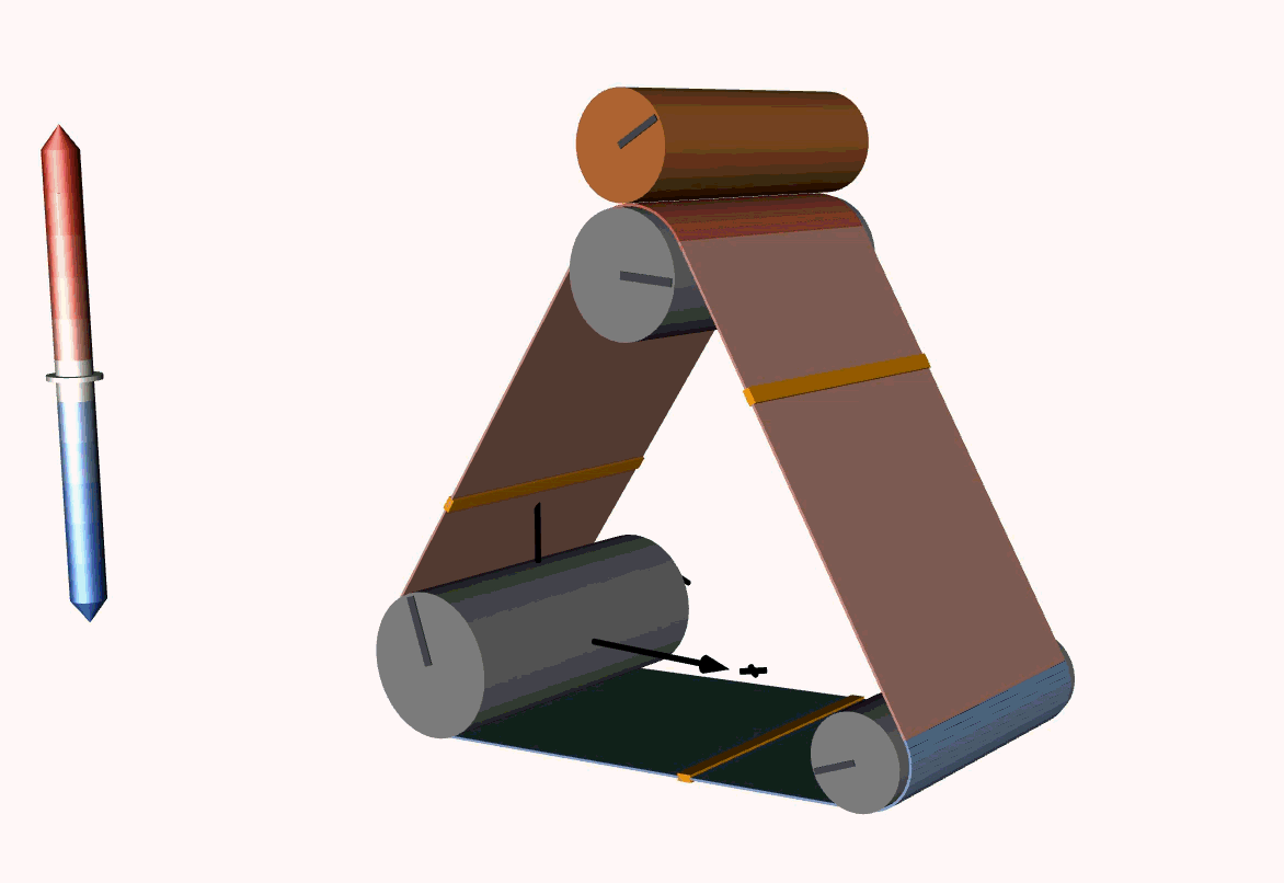 Nip loading animation showing the pressure drum engaging and releasing the web